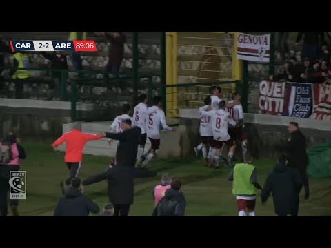 L'Arezzo rimonta due gol a Carrara: ci pensa un grande Cutolo, squadra in netta crescita